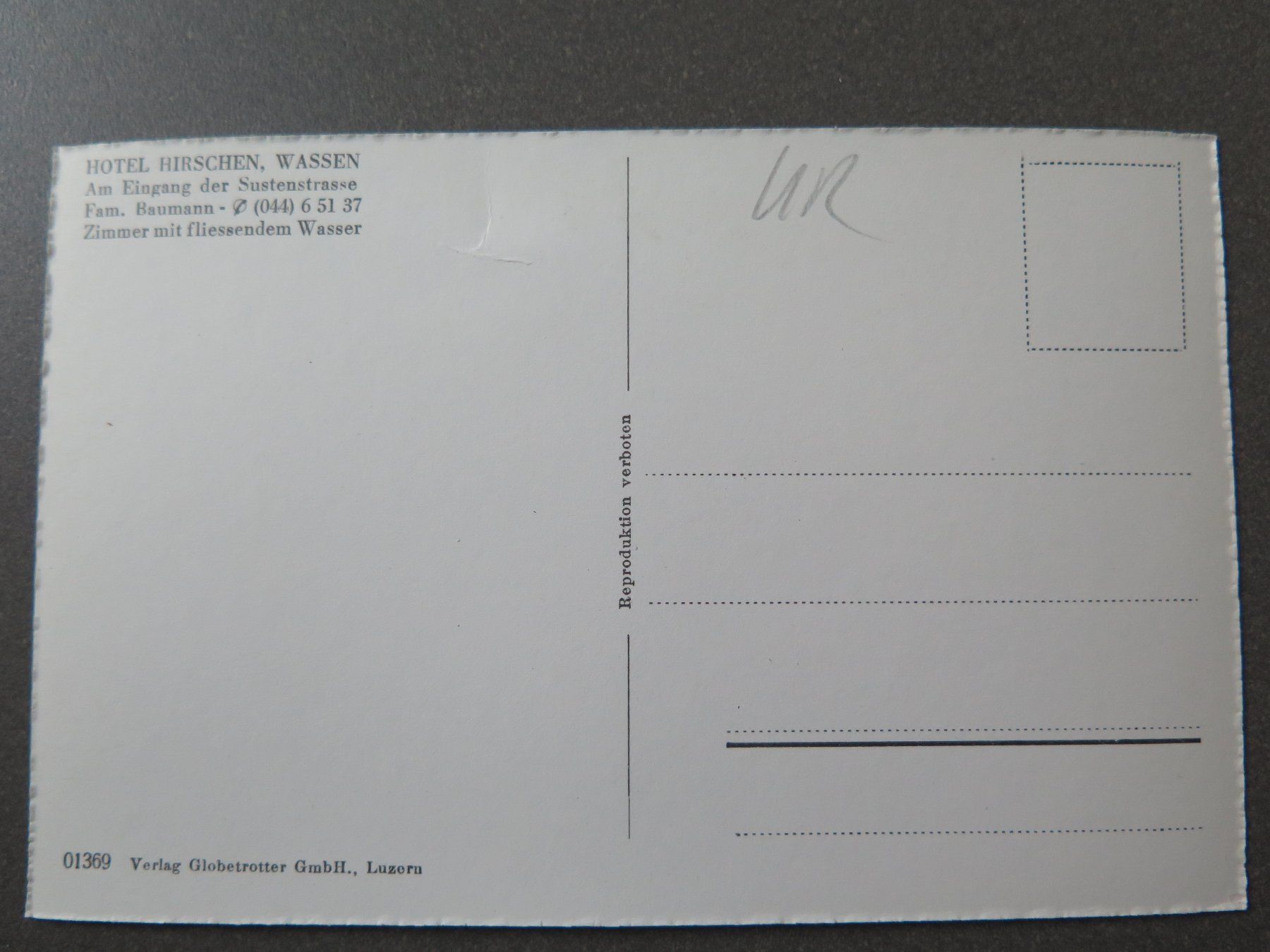 Cartoline postali: WASSEN - HOTEL HIRSCHEN – Usato da Wittenbach venduto da lipasal 3