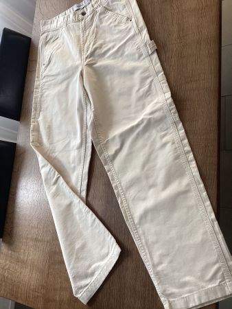 BERSHKA HOSE GR.38 / Regular eher breites Bein / ecrù / NEU