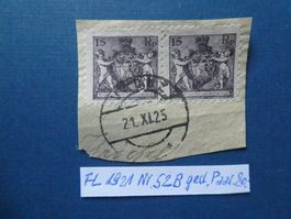 FL 1921 Nr. 52B gestempeltes Paar auf Papier