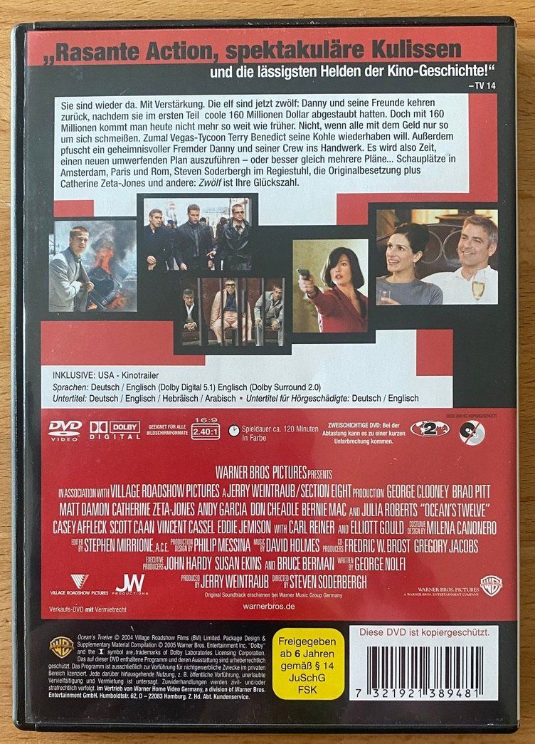 Tutti i DVDs: DVD - Ocean's Twelve – Usato da Winterthur venduto da Secondhand-Family 2