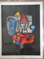Tolle Litho von Rudolf Mirer-Clown/Frau