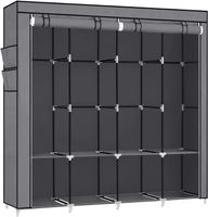 Kleiderschrank Stoff faltbar mit 4 Stangen Garderobe