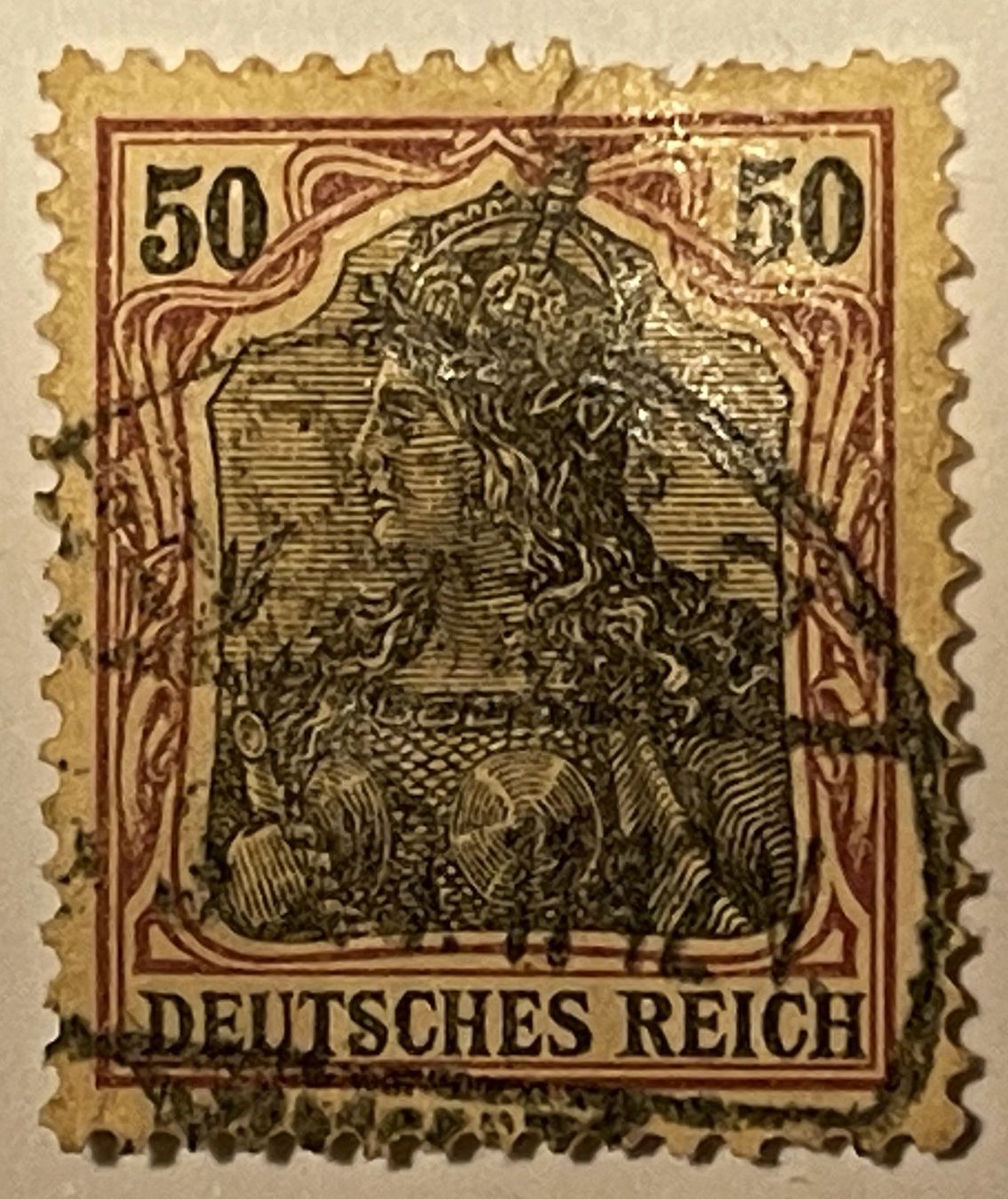 Tutti i francobolli: Deutsches Reich 50 Pfennig – Usato da Oftringen venduto da Vucki 1