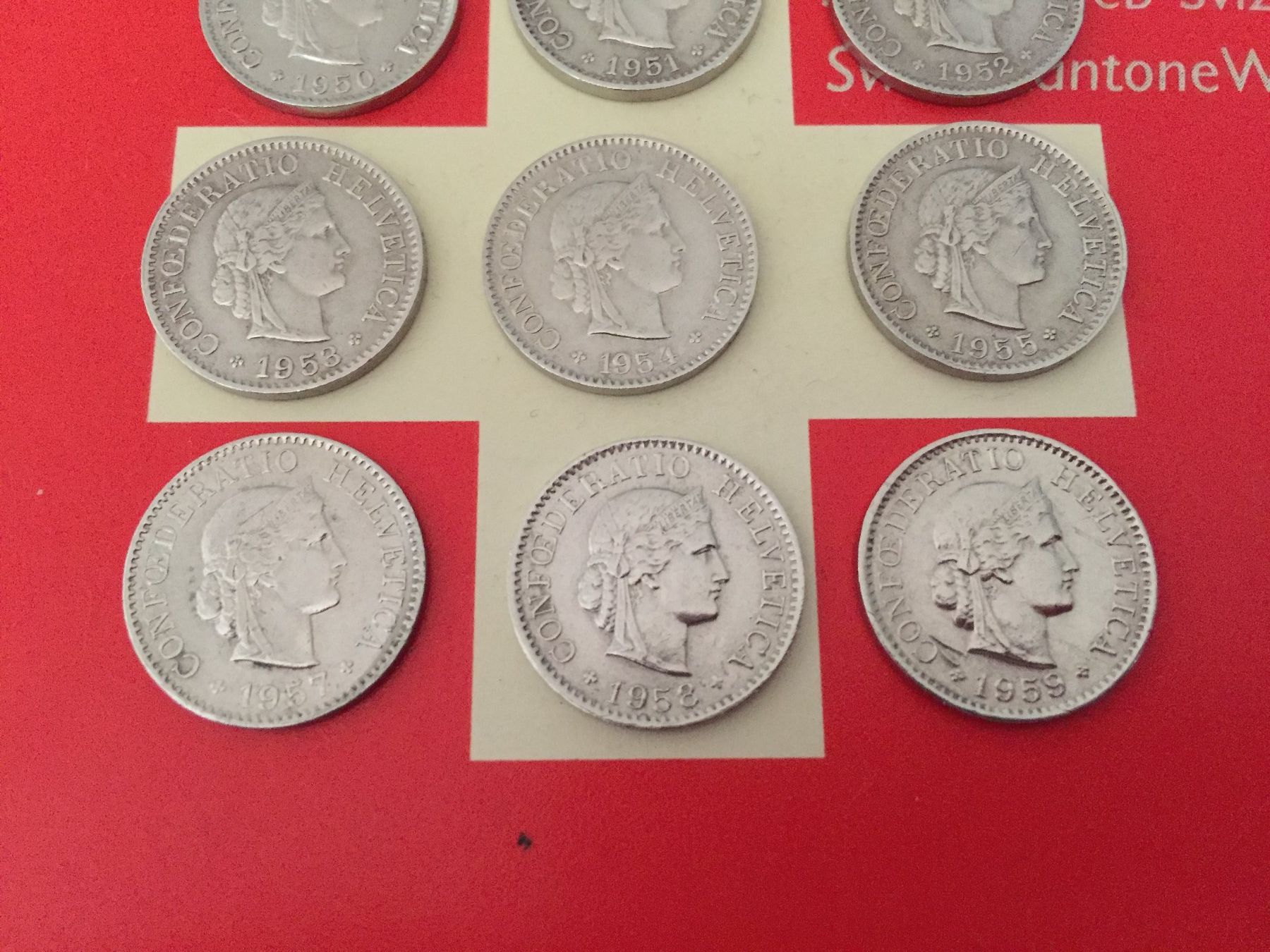 Tutti le monete: 5 Rappen 1950-1959 komplett – Usato da Elsau venduto da herbybay 2