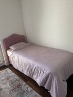Einzelbett 90x200 Pink mit Bettkasten  ohne Matratze