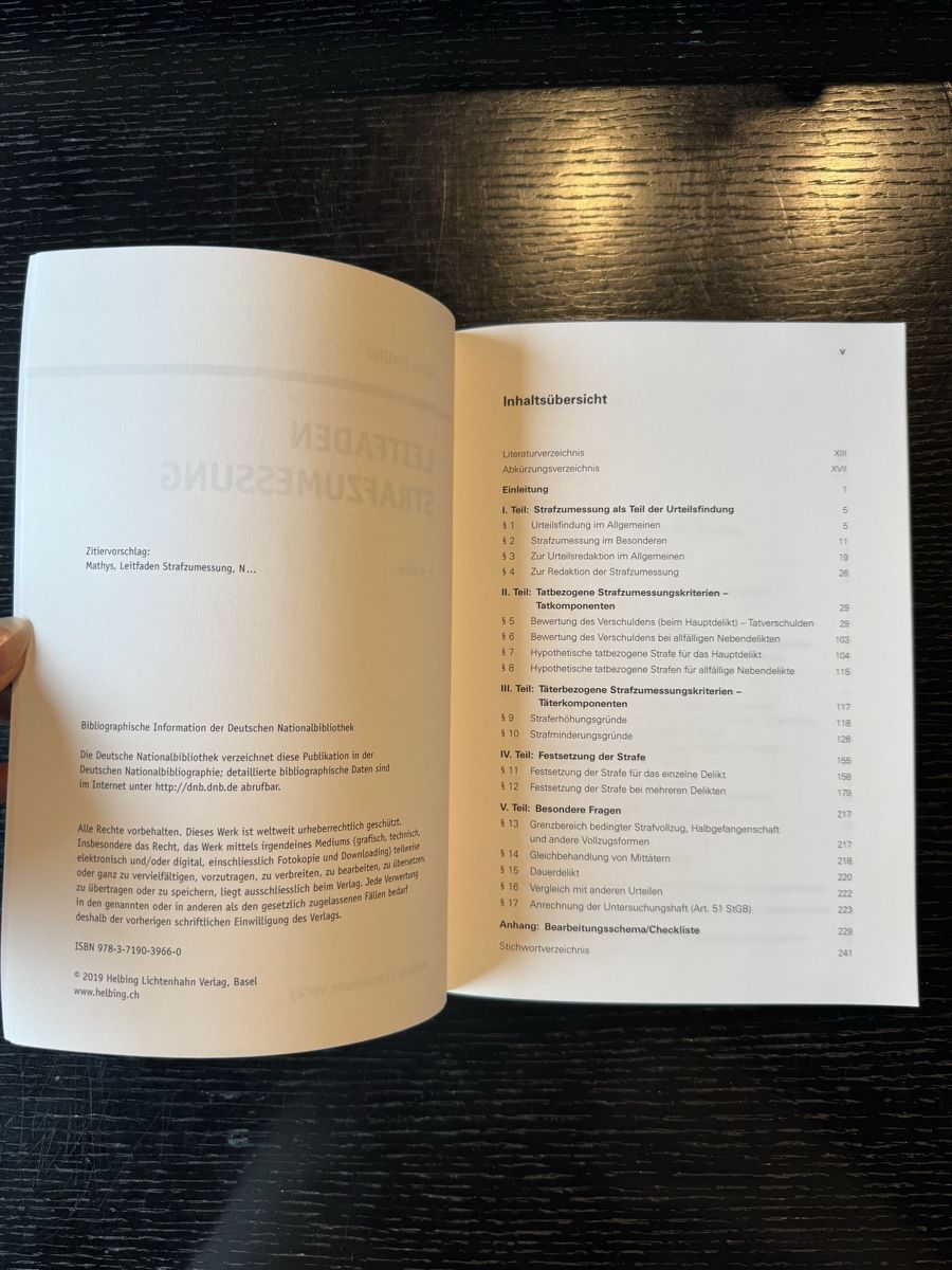 Libri: Leitfaden Strafzumessung, 2. Auflage, Hans Mathys – Nuovo (secondo la descrizione) da Bätterkinden venduto da peacelover_fili 1