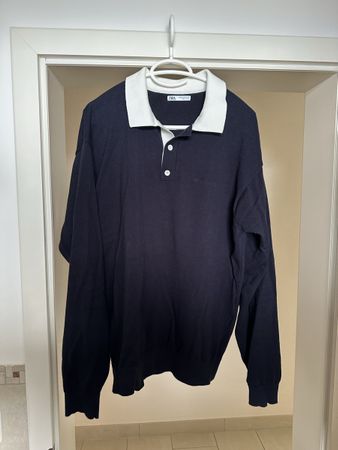 Polo Longsleeve - Gr. 44 (L-XL)/ navy blue