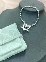 Bracelet Gucci chaîne boules cœur argent sterling neuf