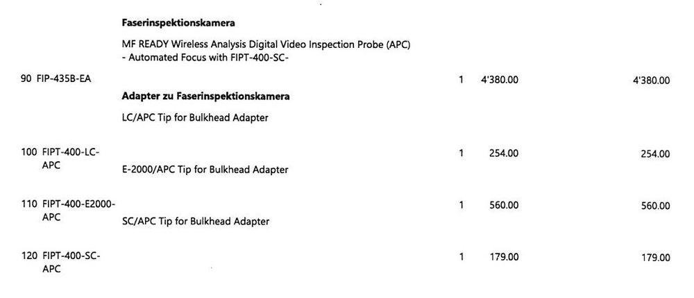 EXFO FIP-435B Wireless Analyse Digital Video Inspektion Prob 10