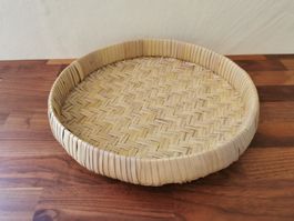 Dekorative Bambusschale / Bambustablett Durchm. 31cm