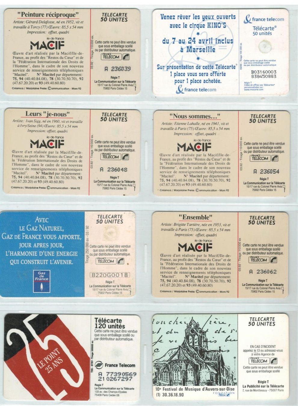 Schede telefoniche: 8 Telefonkarten Frankreich – Usato da Zürich venduto da Tolima194 1
