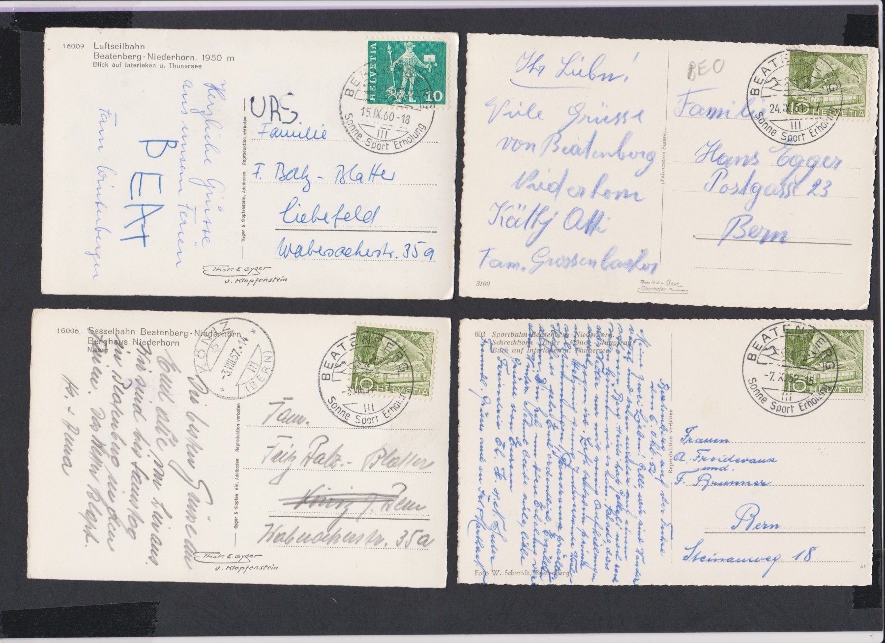 Cartoline postali: Sesselbahn in Beatenberg   :   6 alte Ansichtskarten – Usato da Vitznau venduto da Ropaku 1