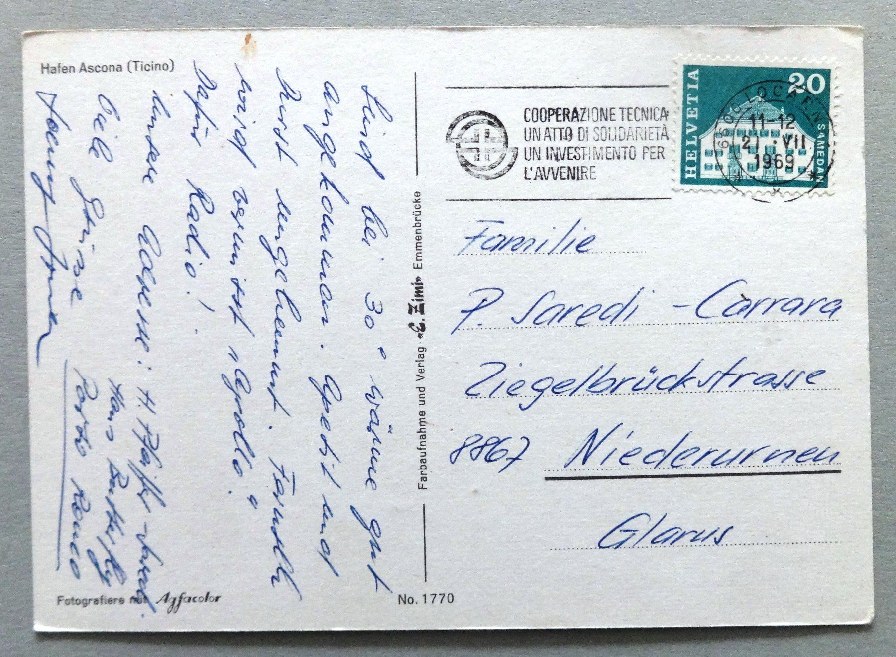 Cartoline postali: Hafen Ascona – Usato da Fétigny venduto da Billy2miny 1