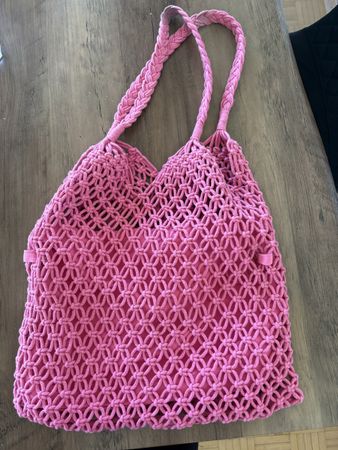 Tasche geflochten rosa guter Zustand