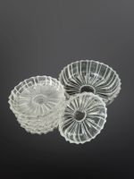 Set mit 6 Glasteller und Schüssel - French art