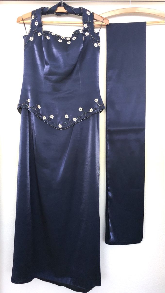 Vestiti: Abendrobe mit Stola aus Satin Gr. 38 – Usato da Ebertswil venduto da cipotas