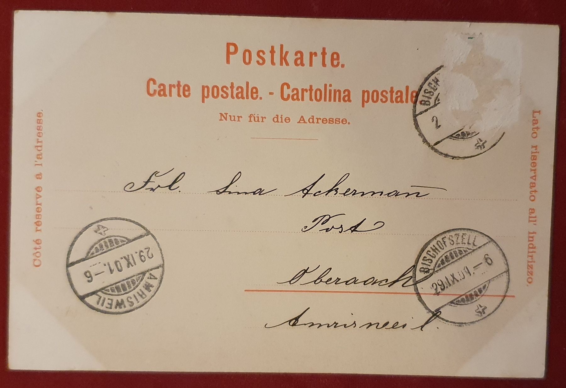 Cartoline postali: Gruss aus Meiringen 1901 – Usato da Kreuzlingen venduto da Rschweiz1 1