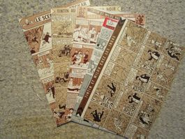 Une page  de 5 albums différents de Tintin