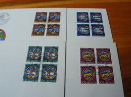 Set Pro Patria 1968, FDC Satz, Einzel + 4erblocks, 9 Belege