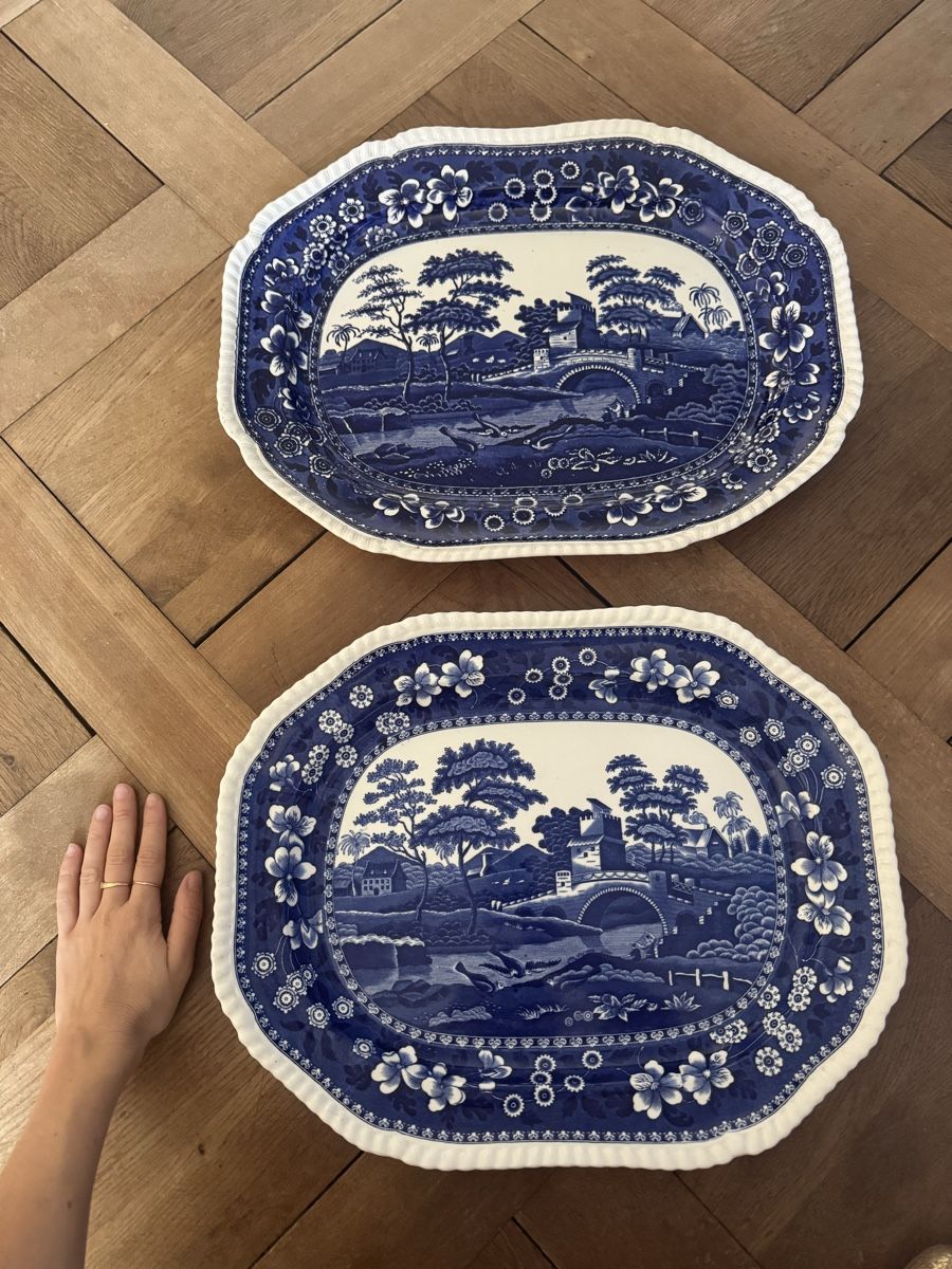 Spode Piatti di portata: 2x grosse Platten/Servierteller Copeland Spode's Tower  – Usato da Nidau venduto da leo_h2vb 1