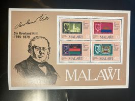 Malawi 1979 Block 100.Todestag Rowland Hill Marke auf Marke