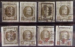 BELGIQUE: Des timbres préoblitérés usés, 7 photos