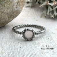 Silberring mit Rosenquarz Grösse 56