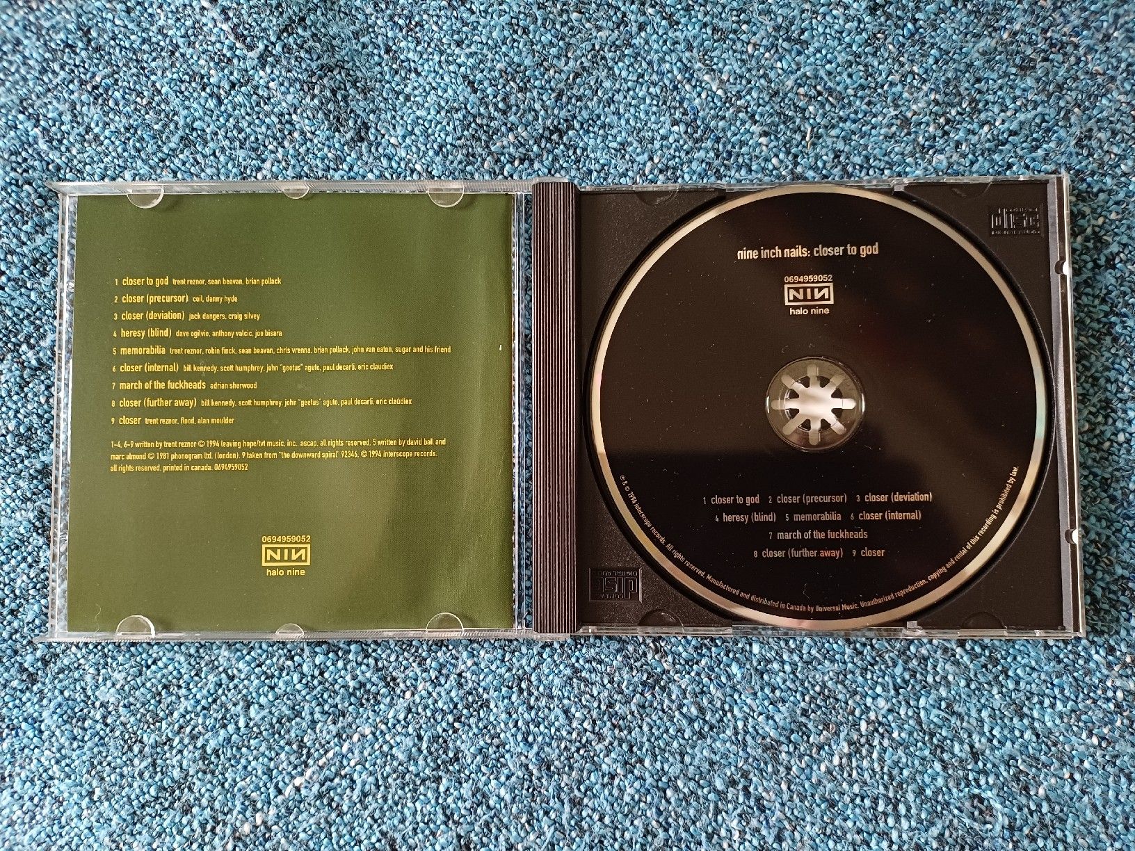 CD: Nine Inch Nails "Closer to God" CD – Usato da Begnins venduto da Drastic-Sound 2