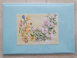 2 Schreibkarten Blumen (Neu + Originalverpackt)