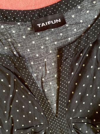 TAIFUN HEMD/BLUSE GR.S/M (ca.) leicht schwarz/weiß Tüllärmel