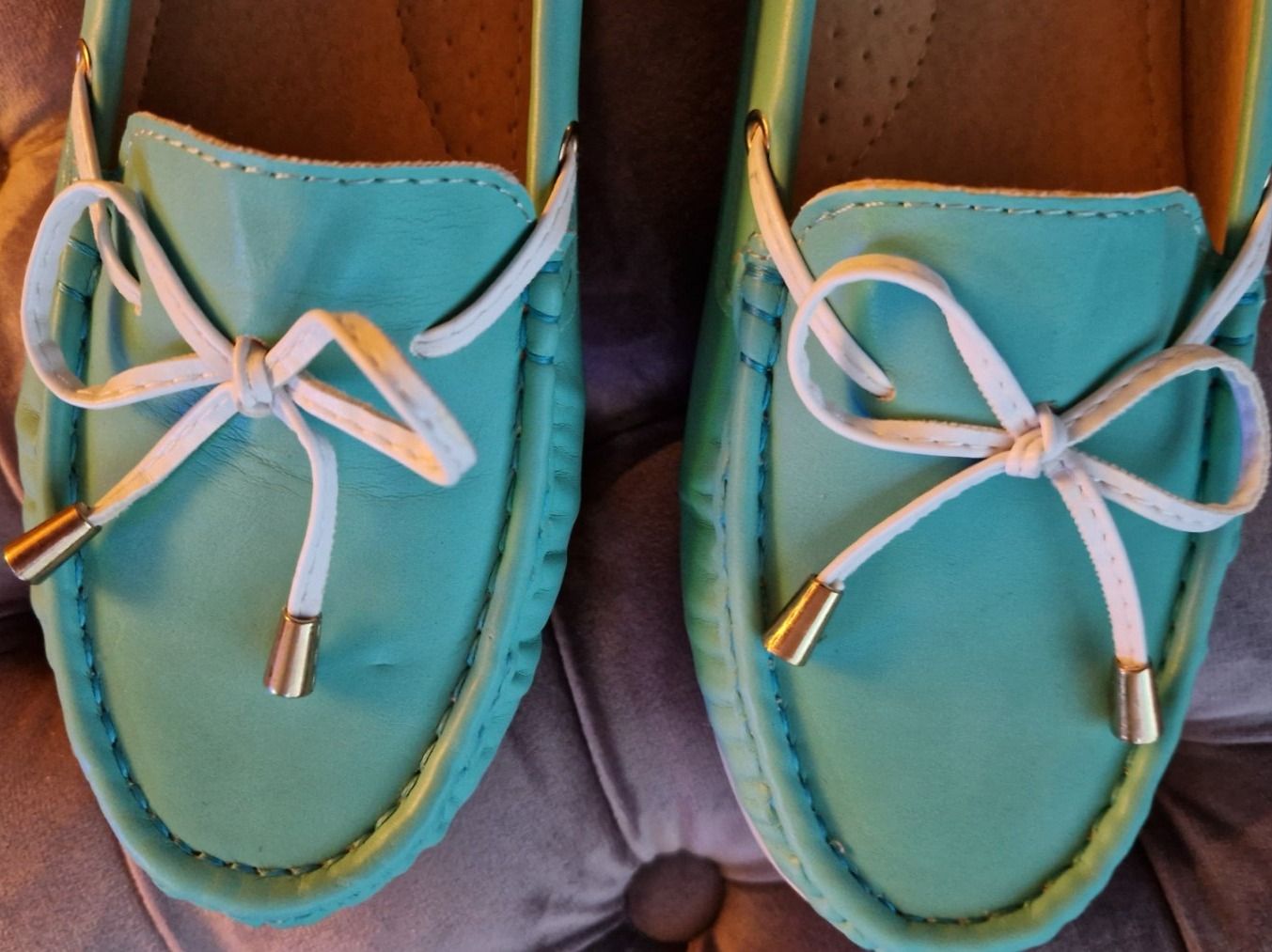 Damenschuhe: Türkiser Kunstleder-Mokassin – Neu (gemäss Beschreibung) aus Oberengstringen von Sheera7 1