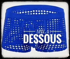Blaue Sexy Löchli Mesh Boxershorts *L* Boxer bleu Sexy