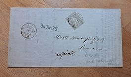 Grünblauer Stabstempel Semione, Biasca, refusé 1873