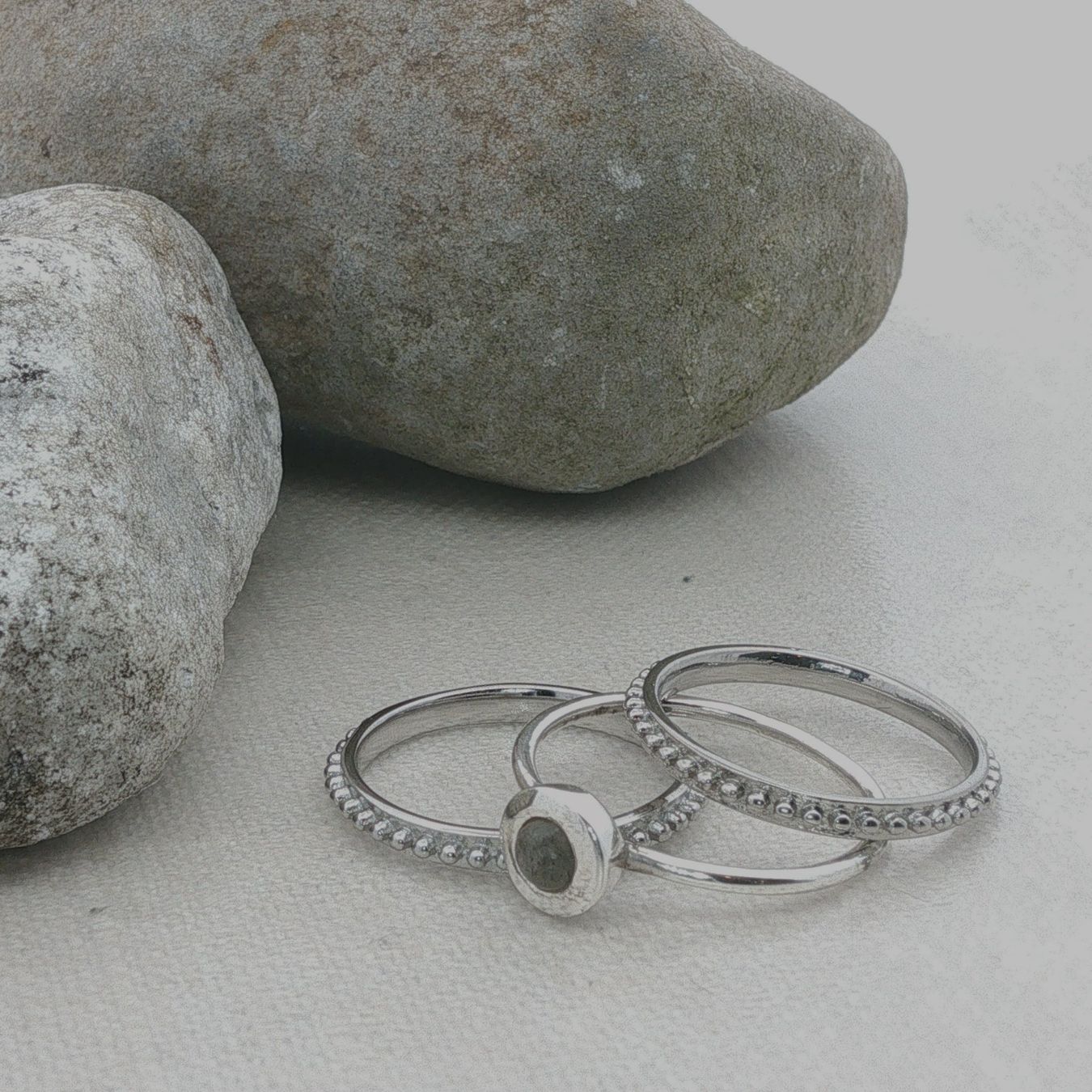 Olga Ribler Anelli: Ring SET 925 Sterling Silber & Edelstahl  Grösse 58 – Nuovo (secondo la descrizione) da Luzern venduto da Schmuckoutlet 2