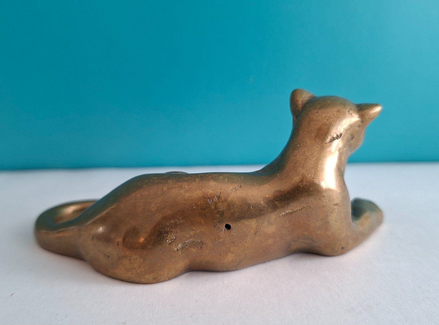 Sculture & Statue: Liegender Panther, Leopard-Figur aus Messing oder Bronze – Usato da Opfikon venduto da Diversamente 3