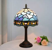Lampe ondulée série océan  en verre Style Tiffany