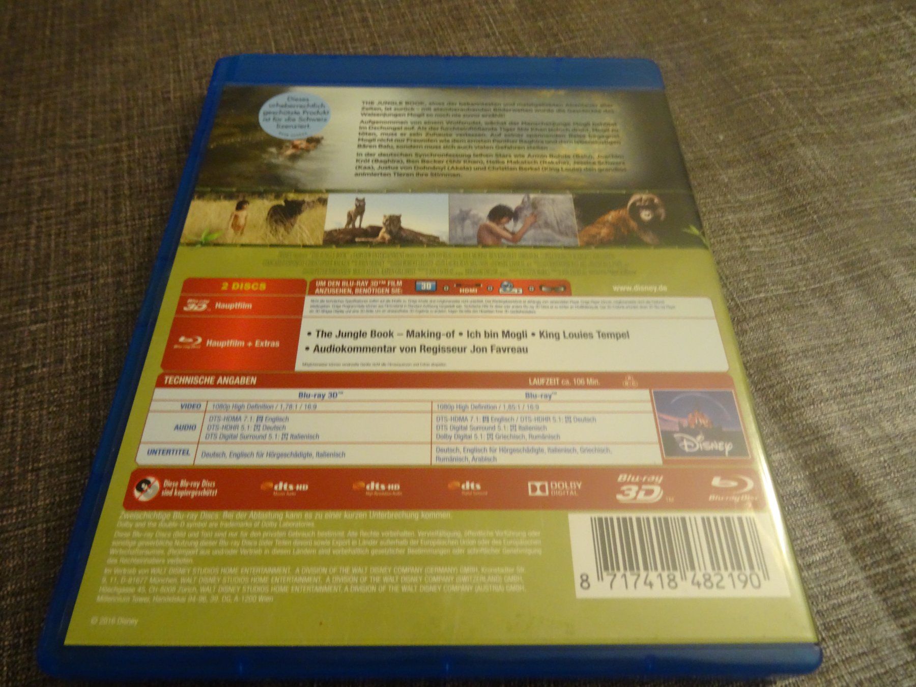 Tous les DVDs: The Jungle Book Blu-ray 3D + 2D – D'occasion à Olten par Disc-Verkauf 1