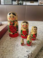 Russische Holzpuppen, Matroschka, Babuschka, 5-teilig