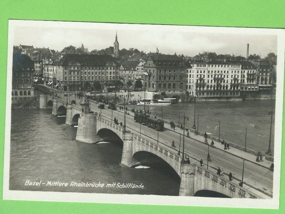 Cartoline postali: Basel - Mittlere Rheinbrücke mit Schifflände – Usato da Zürich venduto da t24_de