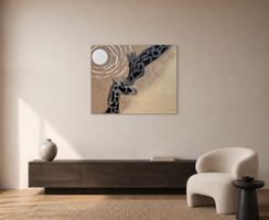 Bild Giraffen Mutter und Kind abstrakt modern Neu