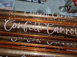 5x Konfetti Kanone Herz Rosegold