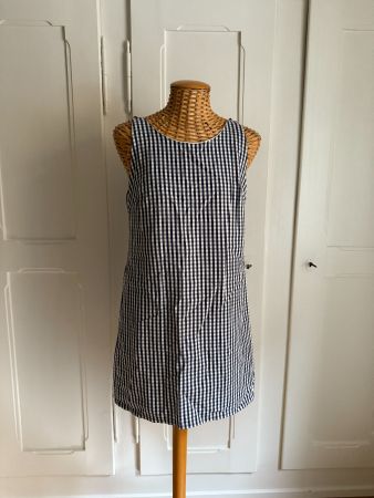 Kleid dunkelblau-weiss kariert M