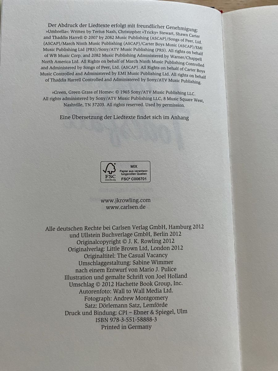 Libri: Ein plötzlicher Todesfall - Joanne K. Rowling – Usato da Schwarzenburg venduto da Michellu 6