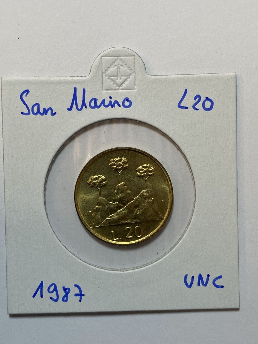 Tutti le monete: San Marin - 20 lires - 1987 - UNC  – Nuovo (secondo la descrizione) da Payerne venduto da Mike1682
