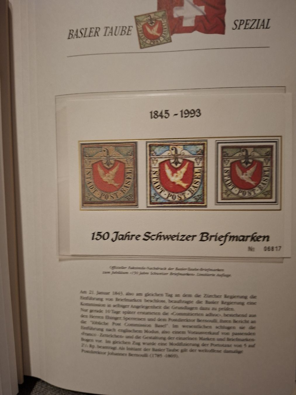 Tutti i francobolli: Baslertaube Nachdruck / Fac Smile  – Usato da Balgach venduto da SIMEON27 3