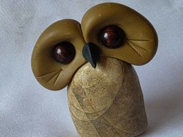 Eule Figur ist Naturstein Handgemacht und einzigartig