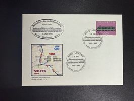 100 Jahre Gotthardbahn 1982 Sonderzug- Brief