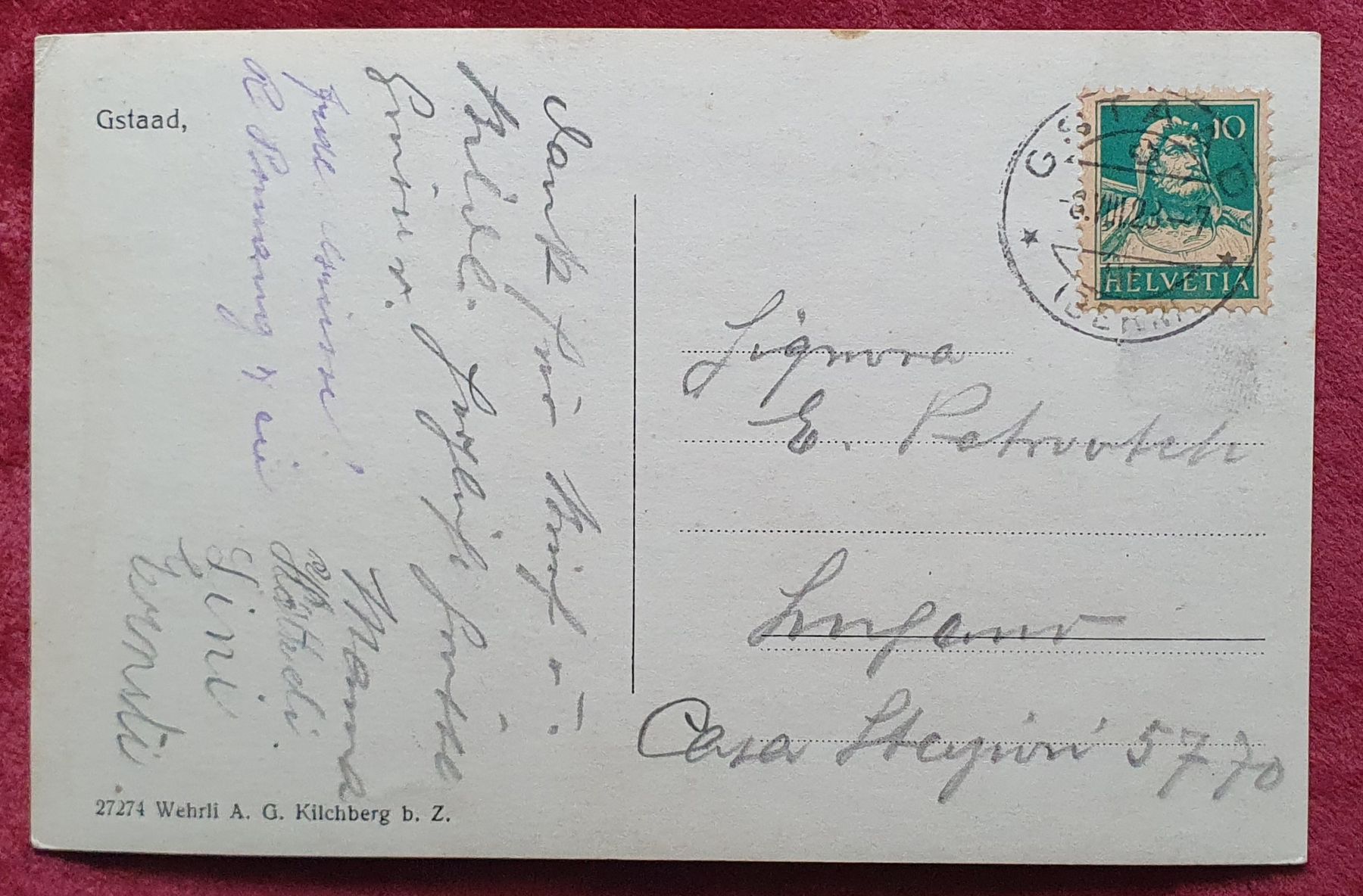 Ansichtskarten: Gstaad 1928 – Gebraucht aus Kreuzlingen von Rschweiz1 1