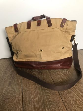 Sac à main Fossil vintage en toile et cuir, parfait état!