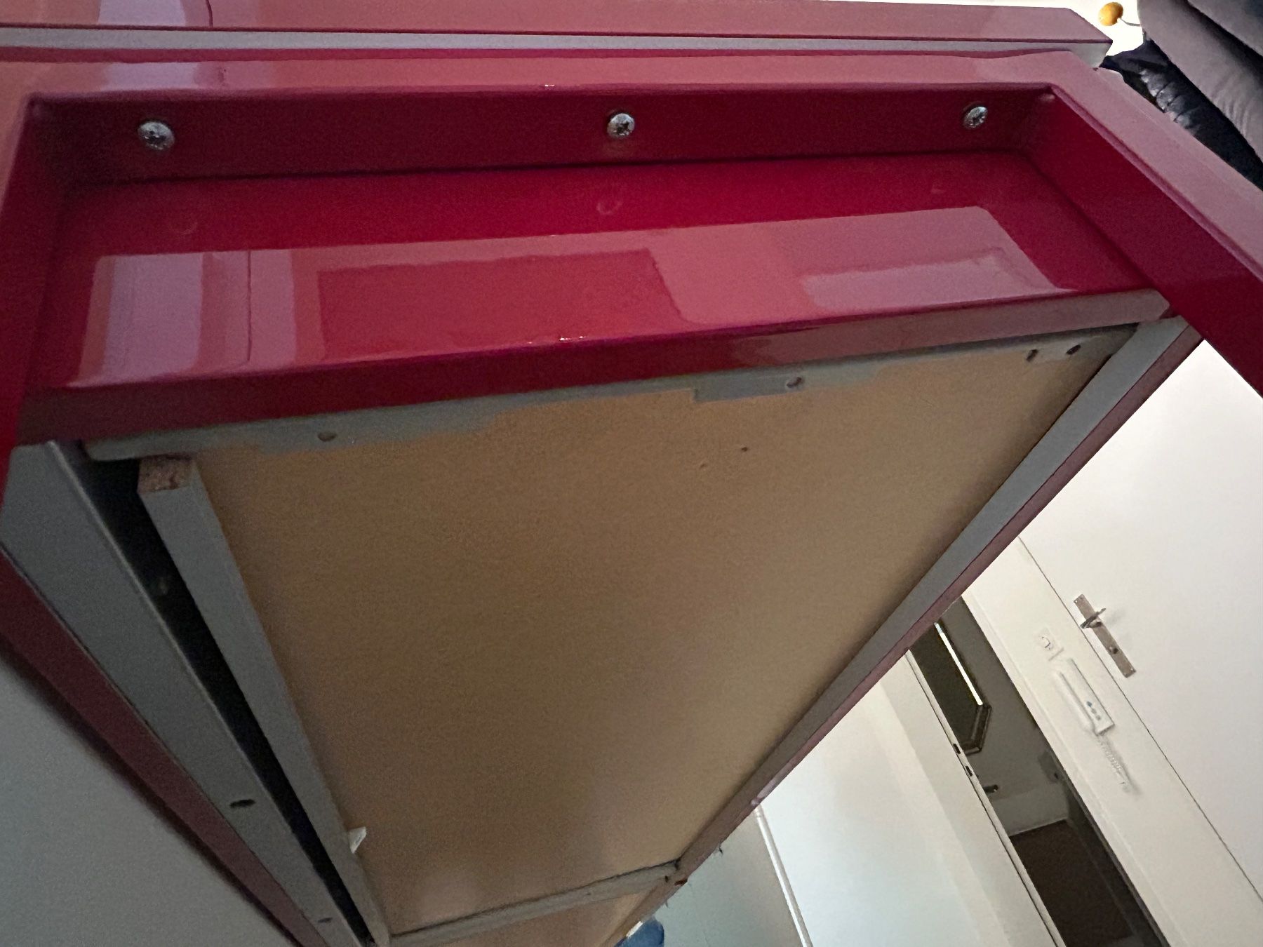 Console: Roter Konsolentisch mit 2 Schubladen – Usato da Binningen venduto da drummer81 5